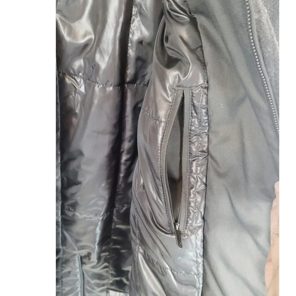 Tech by TUMI Traveler Waterproof Wool Quilt Lined Zip-Up Coat in Gray, sz Small
